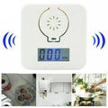 White wireless wall-mounted carbon monoxide alarm for kitchen and bathroom safety