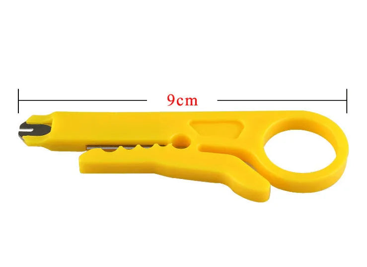 Yellow mini portable wire stripper tool with 0.6mm stripping diameter for network and telephone cables