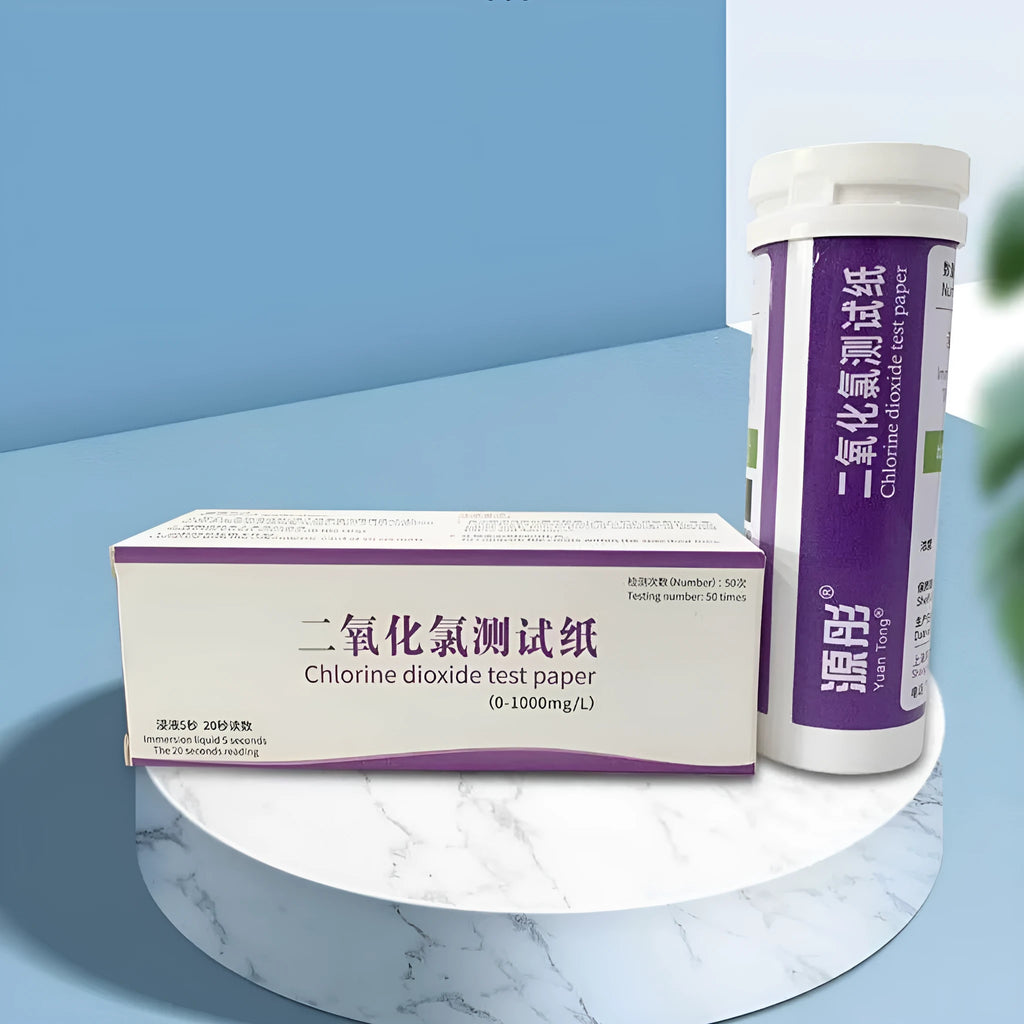 Chlorine dioxide test paper bottle containing 50 pieces for 0-1000mg/L waste water detection