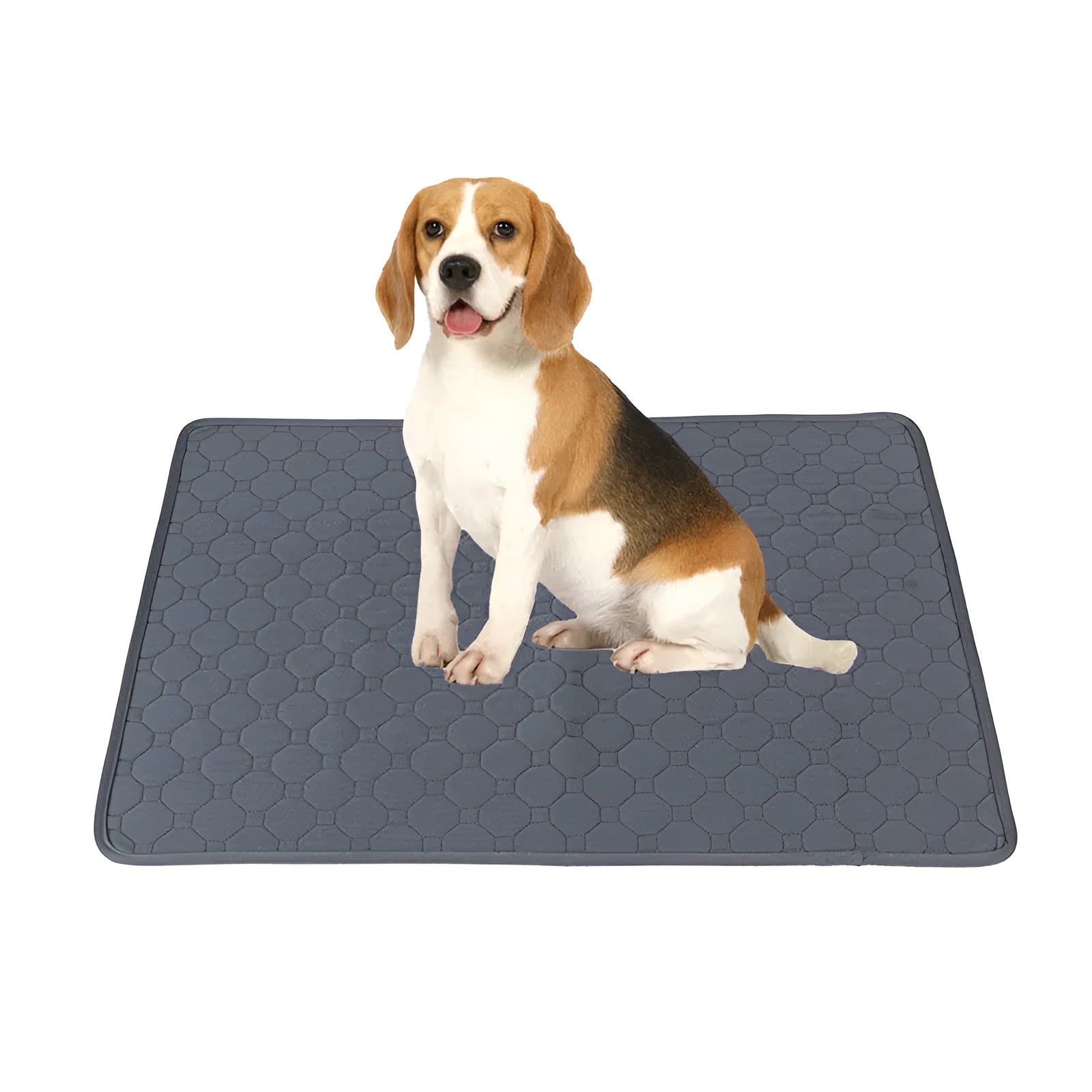 Pet Parents washable dog pee pad in grey with multi-layer fabric, triple stitch binding, and neutral colour for home use