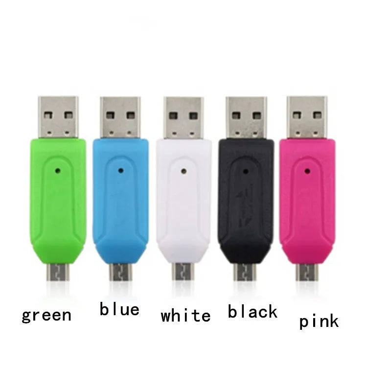 USB OTG card reader for Android phones and computers in five colours with micro USB interface