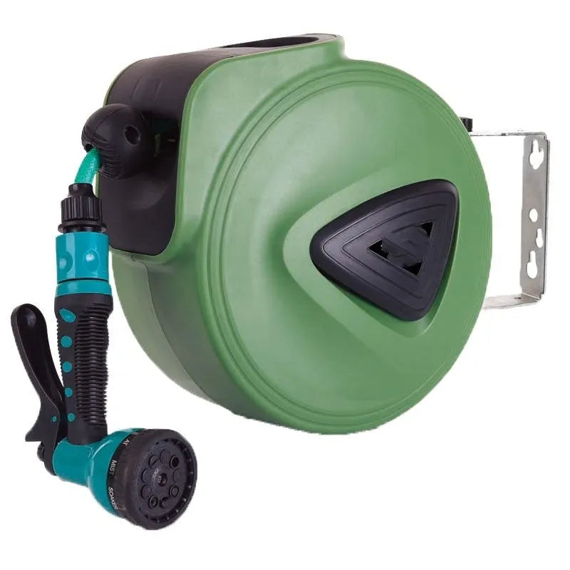 Automatic retractable hose reel with 10 metre PVC pipe for car washing and garden watering
