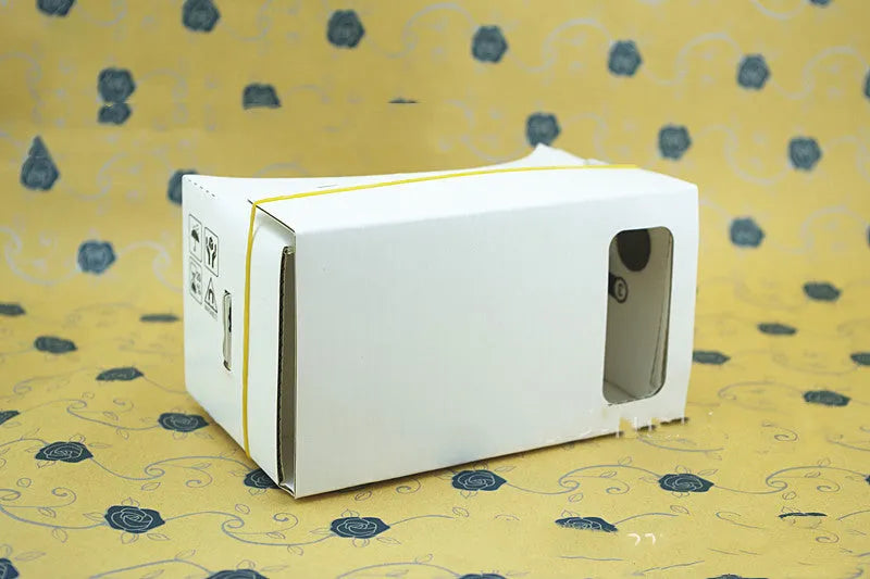 Pink and white foldable cardboard VR glasses viewer for 6-inch mobile phones