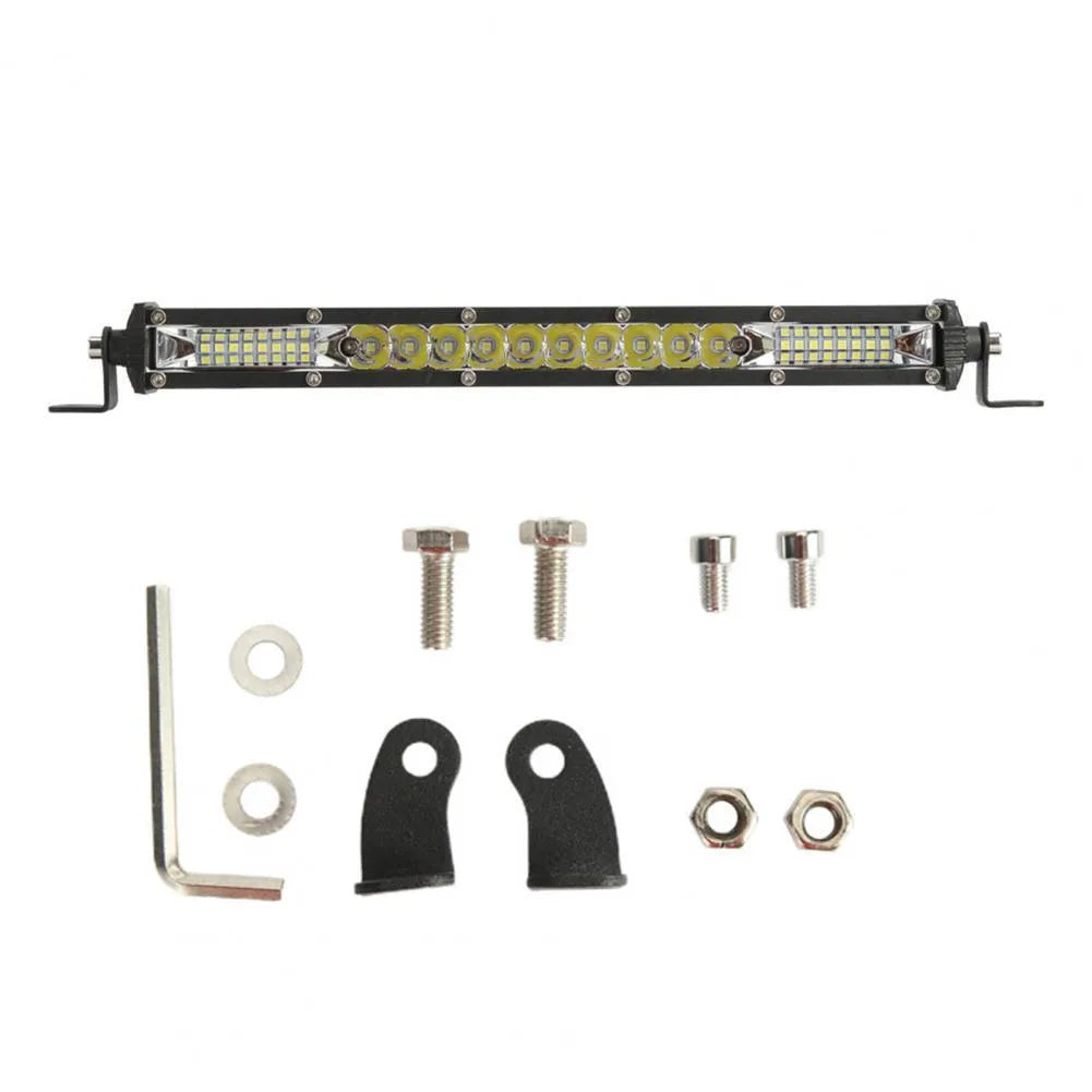 Ultra-thin single row LED light bar in white, 3000 lumen 6500K aluminium housing for motocross roof and vehicle mounting