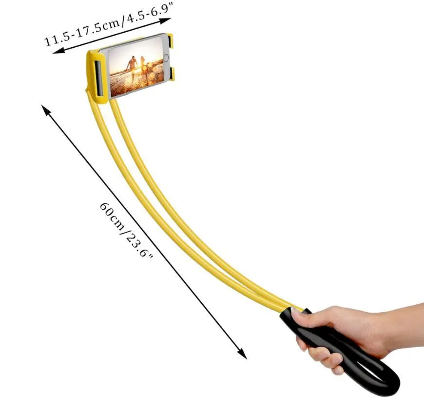 360-degree rotating universal smartphone holder in multiple colours on a wooden desk