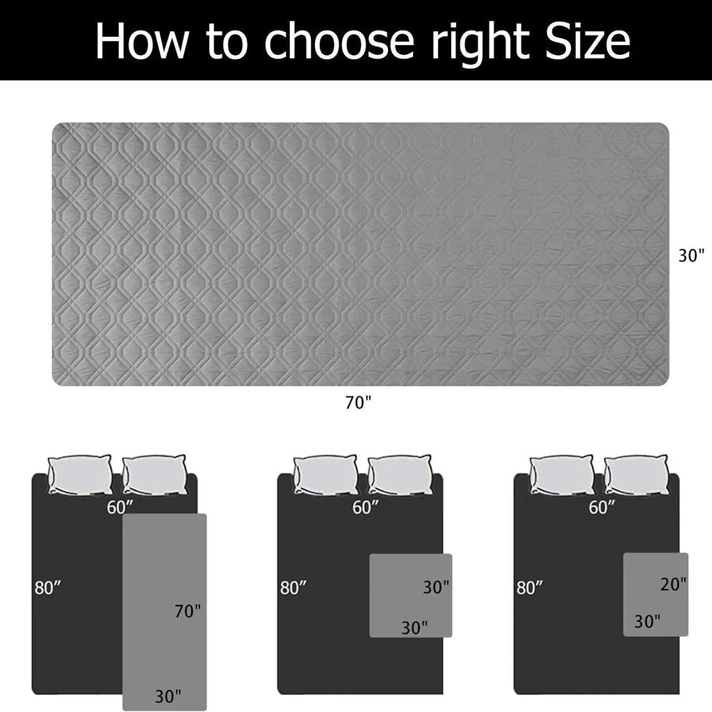 Reversible dog blanket couch cover in black with double-layer design, laid flat on sofa