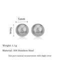 Stainless steel ball stud earrings in gold and silver finishes, showing 3mm, 4mm, 5mm and 6mm size comparison.