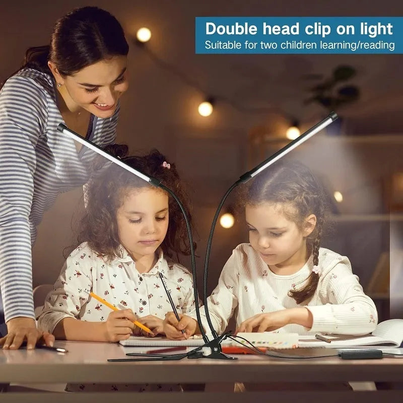 Black or white USB-powered LED desk lamp with 26 cm length for student study areas
