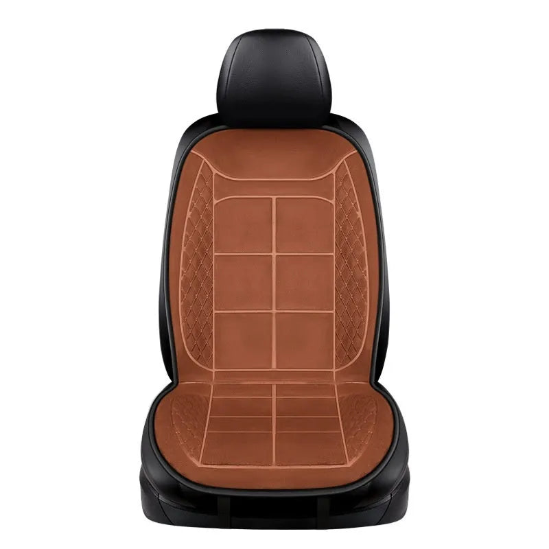 Fashion Simple Auto Heating Cushion in beige with cotton filling for winter car seat warmth