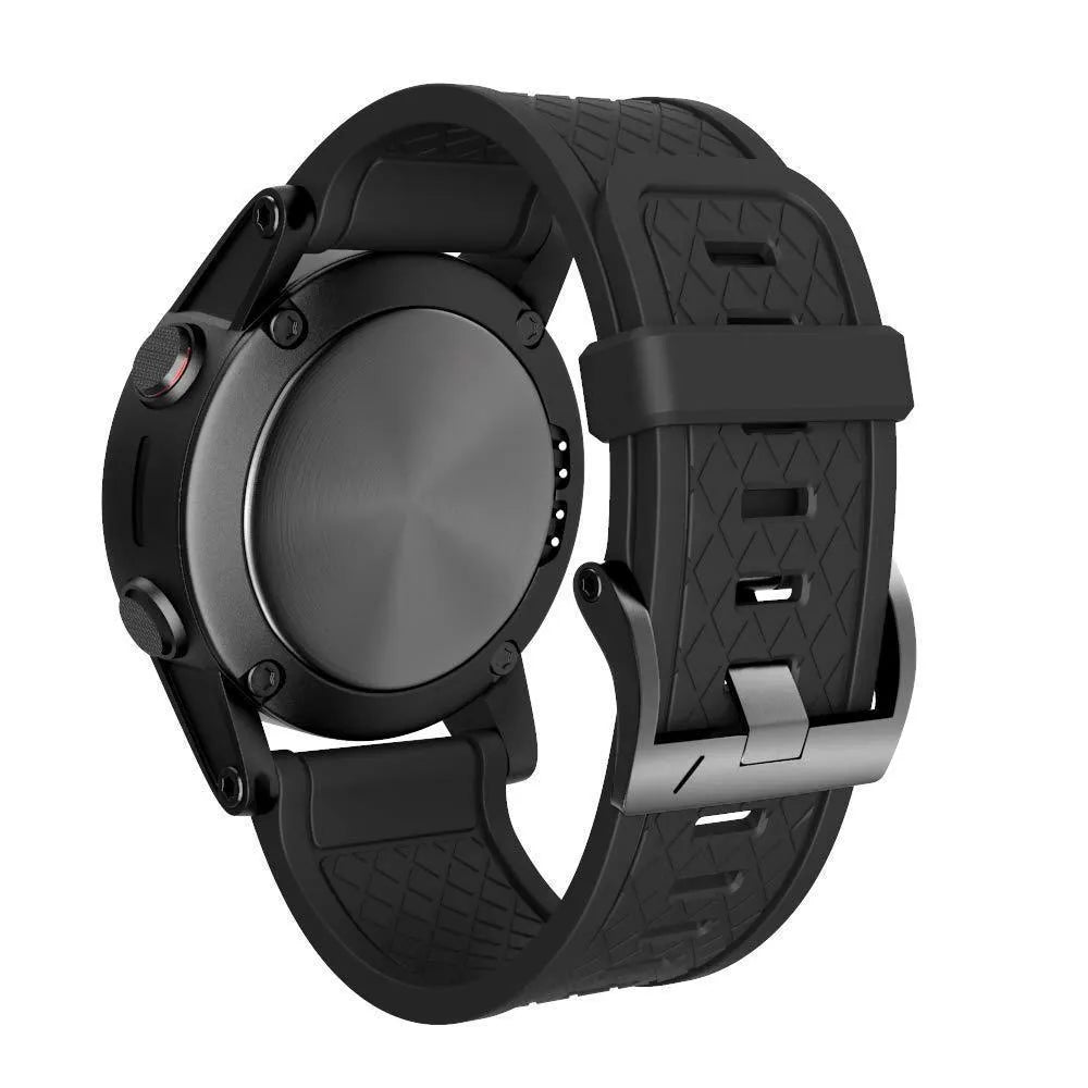 Black silicone sports watch strap with 26mm lug width for Jiaming watches