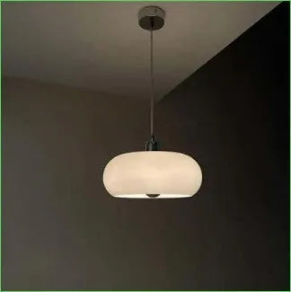 Three-headed milk white Bauhaus glass pendant light with retro egg tart design