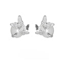 925 sterling silver butterfly stud earrings in gold or white gold colour finish.