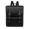 Korean style retro backpack in soft PU material, shown in creamy white colour.