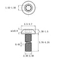 Stainless steel A2-70 half round pan head hexagon screw with whitewash finish