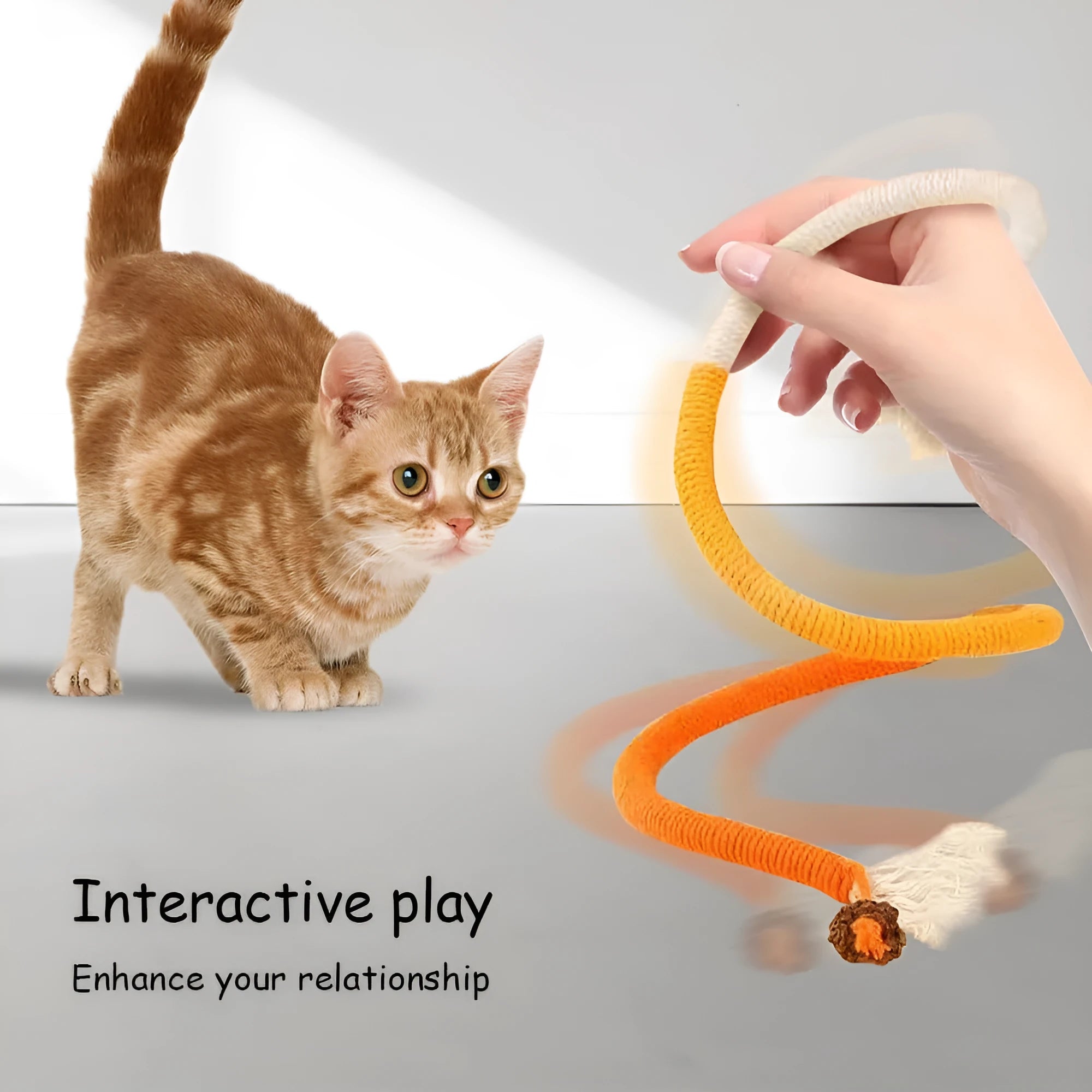 Bite rope catnip toy in 70cm cotton string, purple colour, for cat teething play