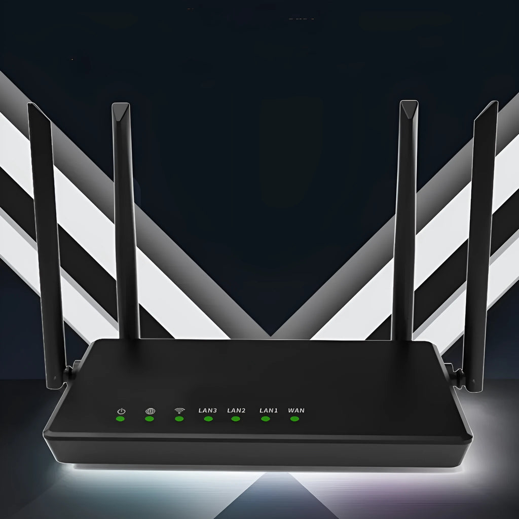 Portable 300m home wifi high-speed router in white with LAN ports and compact design