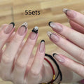 Set of sweet pastel coloured fake nails for girls in short square style