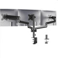 Black three-arm gas spring monitor mount for 27-inch computer screens