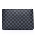 Men's soft PU leather clutch wallet showing card slots and checkered pattern