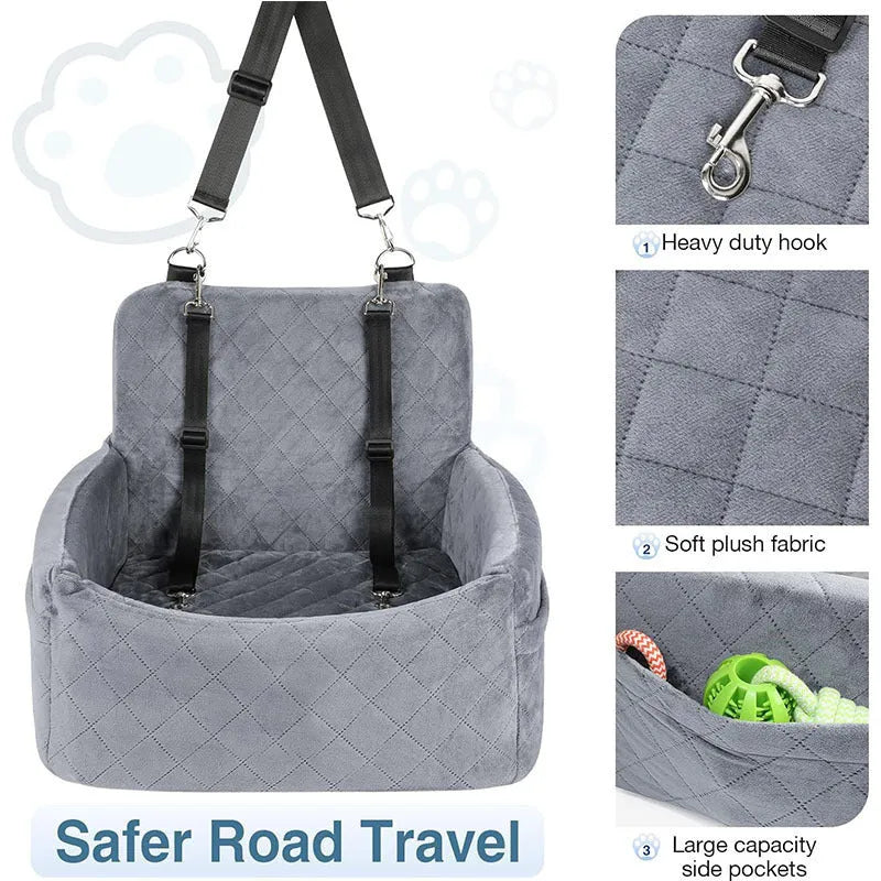 Dog car mat Holland Velvet 48x48x13cm on rear seat, available in black or gray