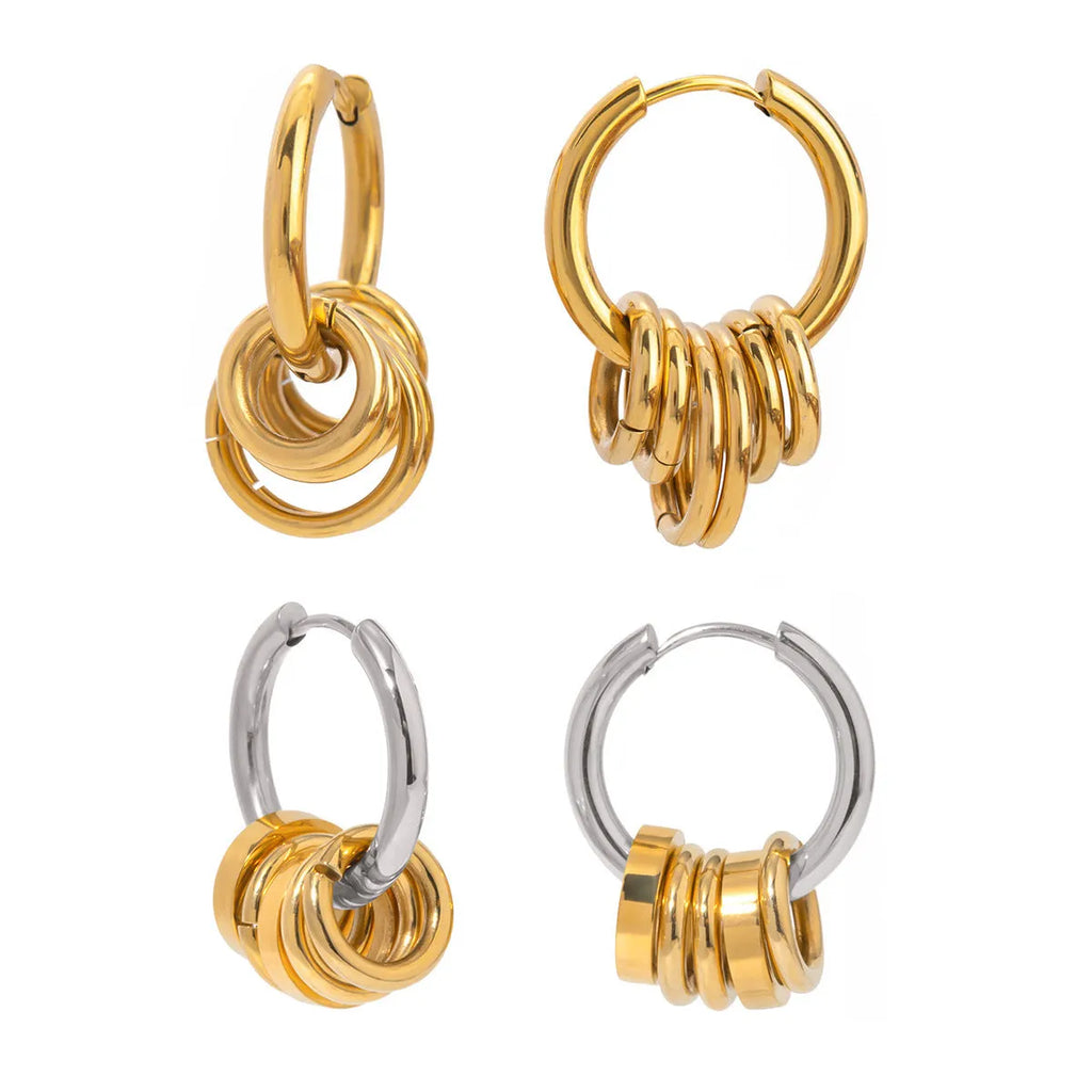 Stainless steel electroplated earrings in Ins style for unisex wear