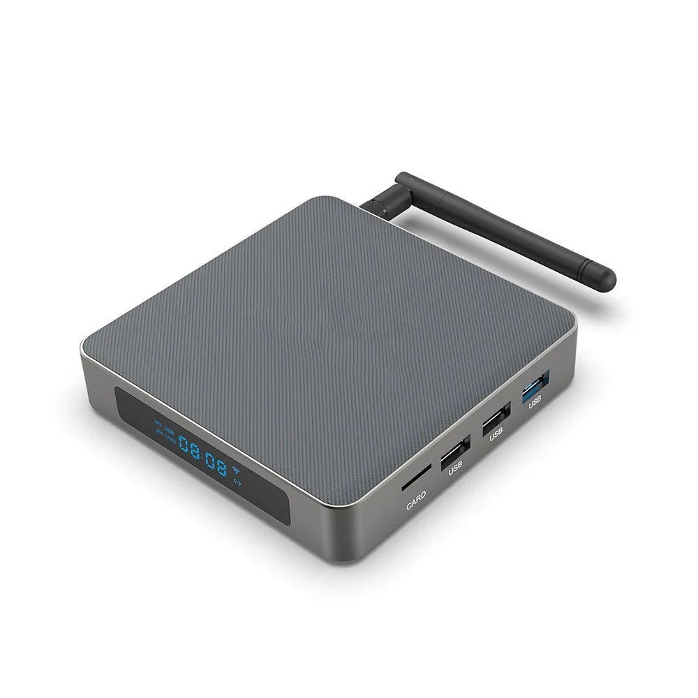 Bluetooth 8K Android set-top box with HDMI port and compact design