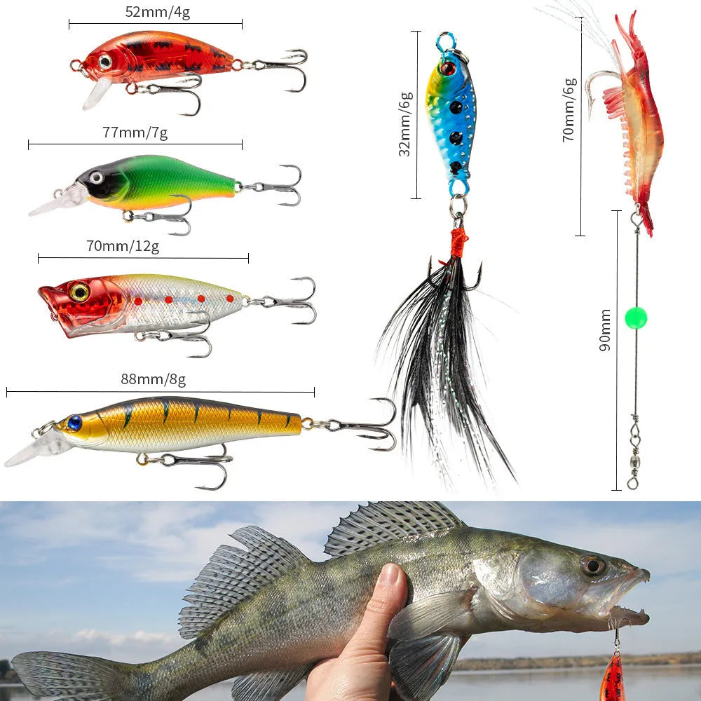 24-piece metal Christmas Mino Bog fishing lure set in blind box with various hook sizes