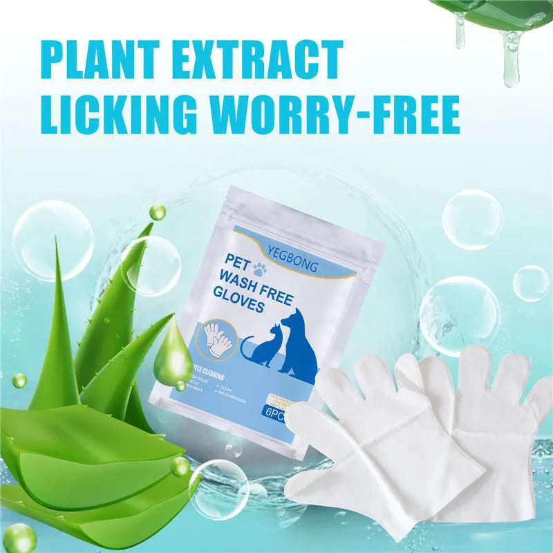 Disposable non-woven aluminium foil pet grooming gloves in bagged 6-pack