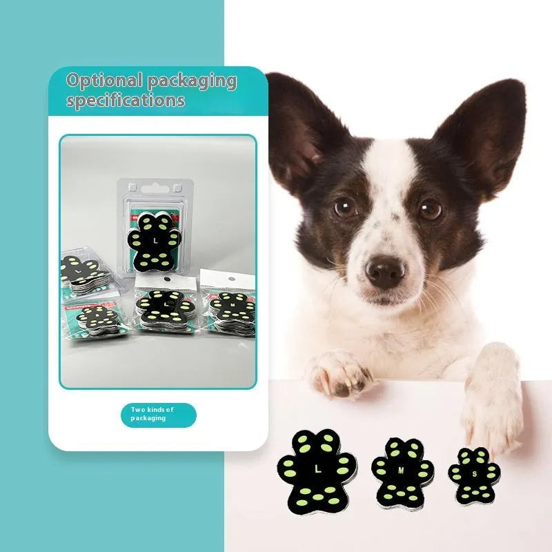 Breathable invisible silicone cloth dog claw pad footsticker 8-pack S M sizes