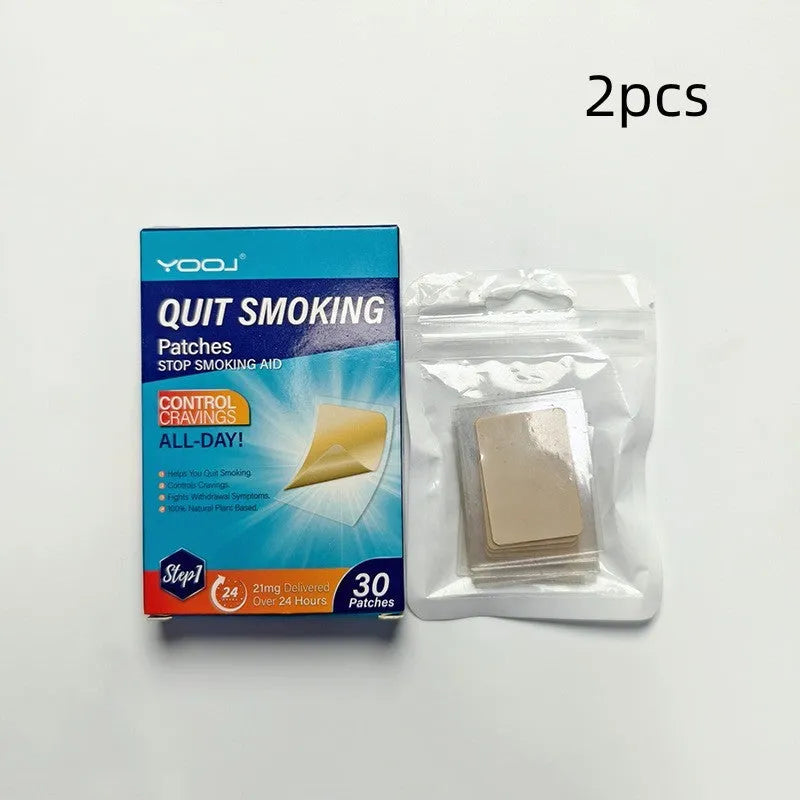 Box of 30 plant extract smoking cessation patches for nicotine replacement therapy