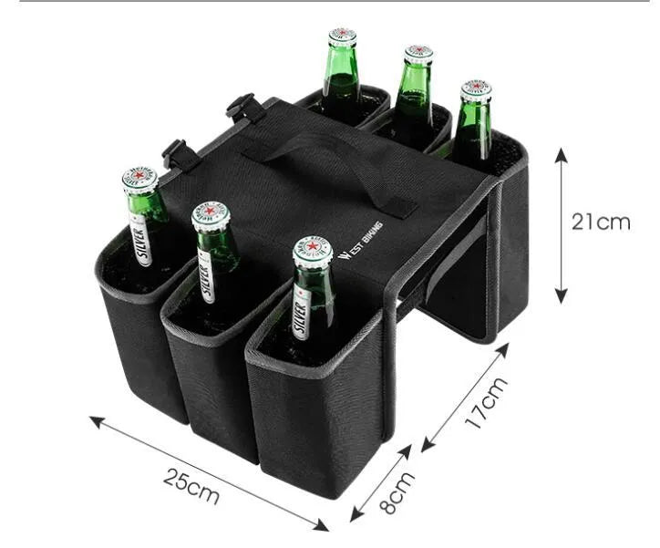 Black and orange bicycle double-sided beverage bag with 600D PVC construction