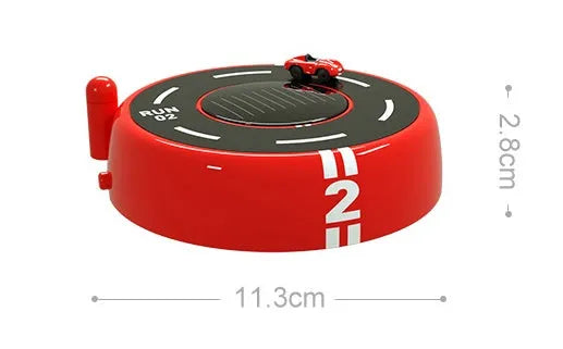 Solar-powered round car-shaped fragrance diffuser with light sensor in black plastic design