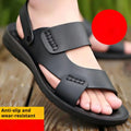 Waterproof men's beach sandals with plastic upper in black and brown, casual style for summer