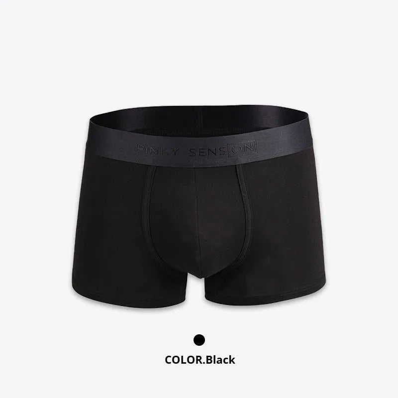 Men's solid colour cotton boxer shorts in black, white, silver grey, or light green