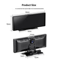 10 inch car smart screen with Carplay display mounted on dashboard, showing front and rear camera views.