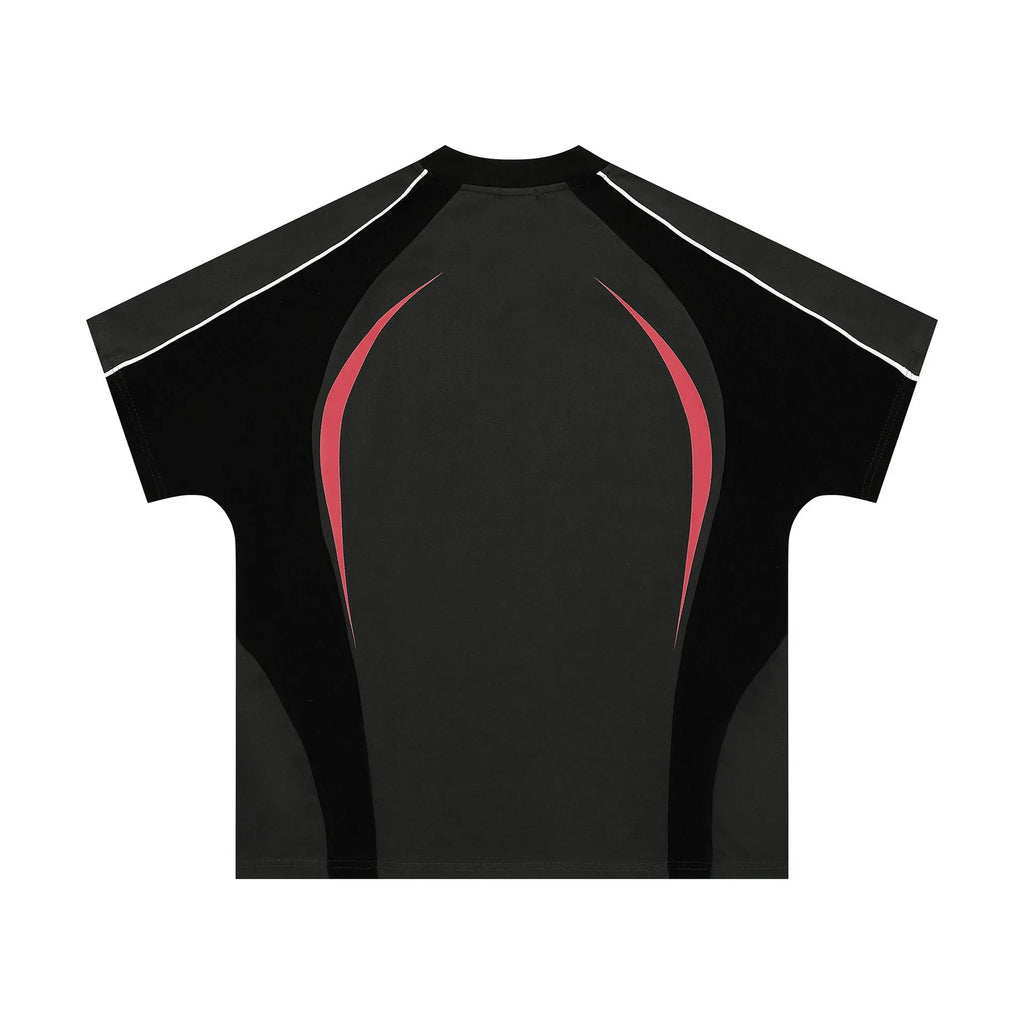 Men's loose t-shirt with colour matching letters printed design in polyester fibre fabric