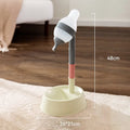 Green adjustable standing water dispenser for pets with detachable pole and bowl