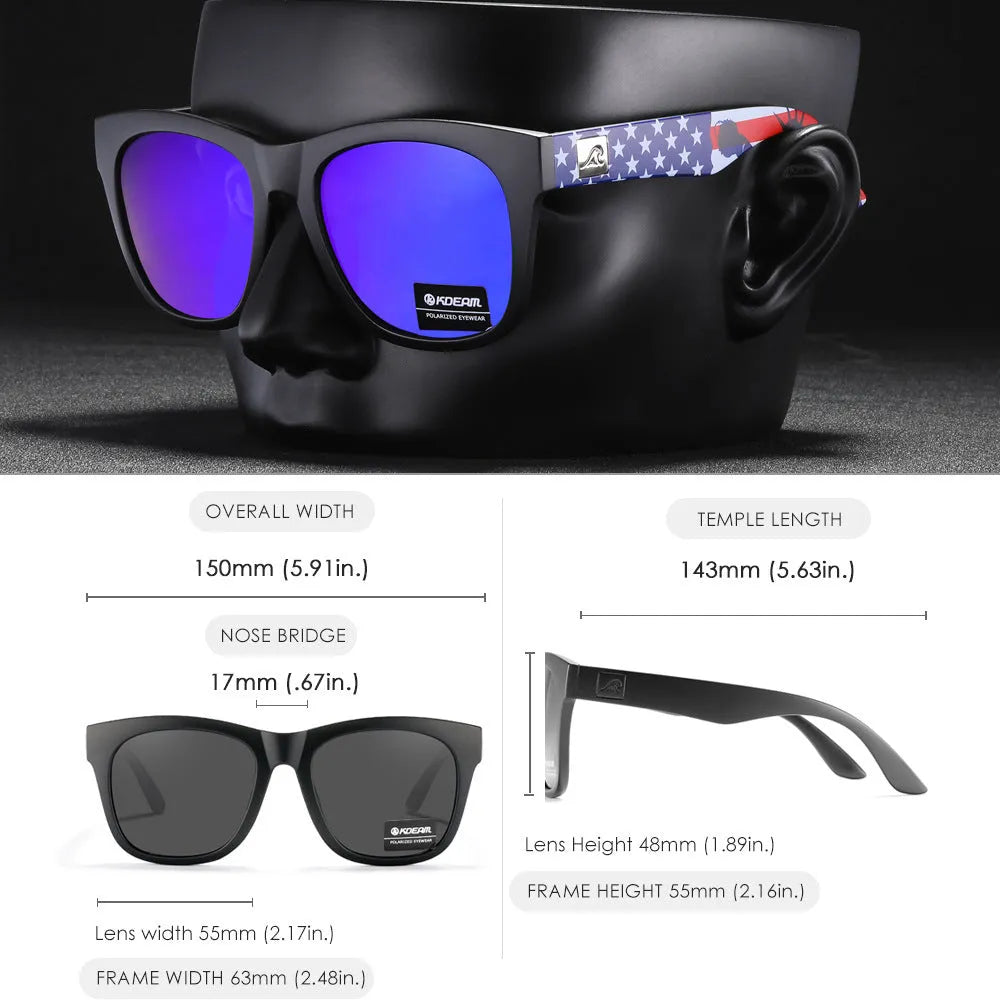 Thickened polarised sunglasses with TAC lens and PC frame for UV protection outdoor use