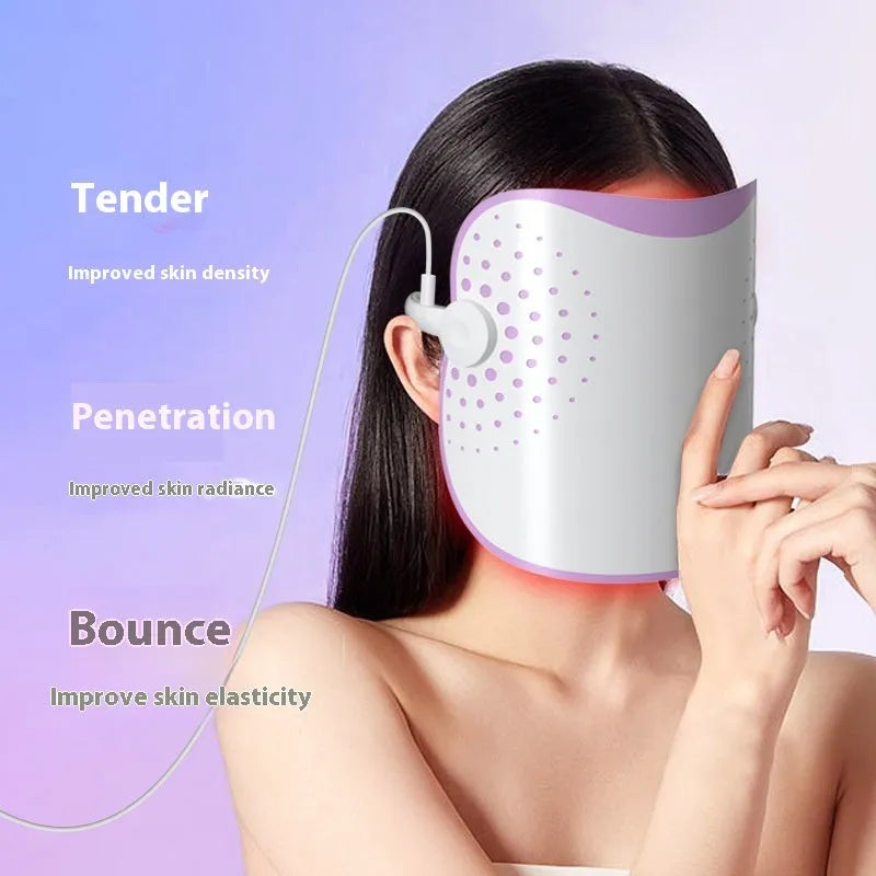 White and purple photon IPL beauty mask with colour light therapy function for home use