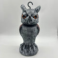 Plastic artificial owl bird deterrent ornament with shaking head design for outdoor pest control
