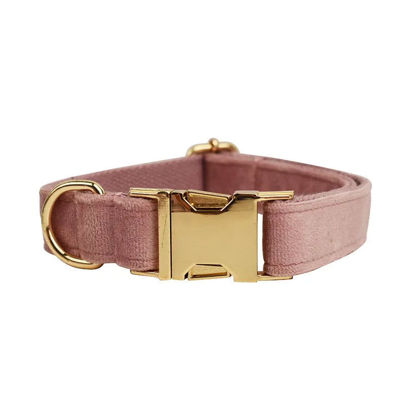 Light purple velvet dog collar with adjustable size for small and medium dogs