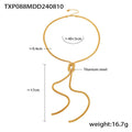 Gold knotted tassel pendant necklace with snake chain and matching earrings set