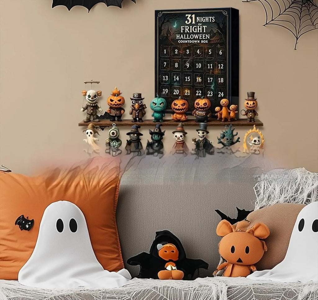 Halloween advent countdown box with horror doll blind boxes in plastic packaging