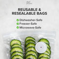 White USB electric suction pump with five 26x28cm vacuum bags food grade air valve