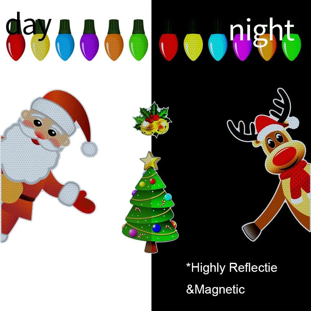 Christmas elk reflective magnetic car decoration sticker in cartoon design