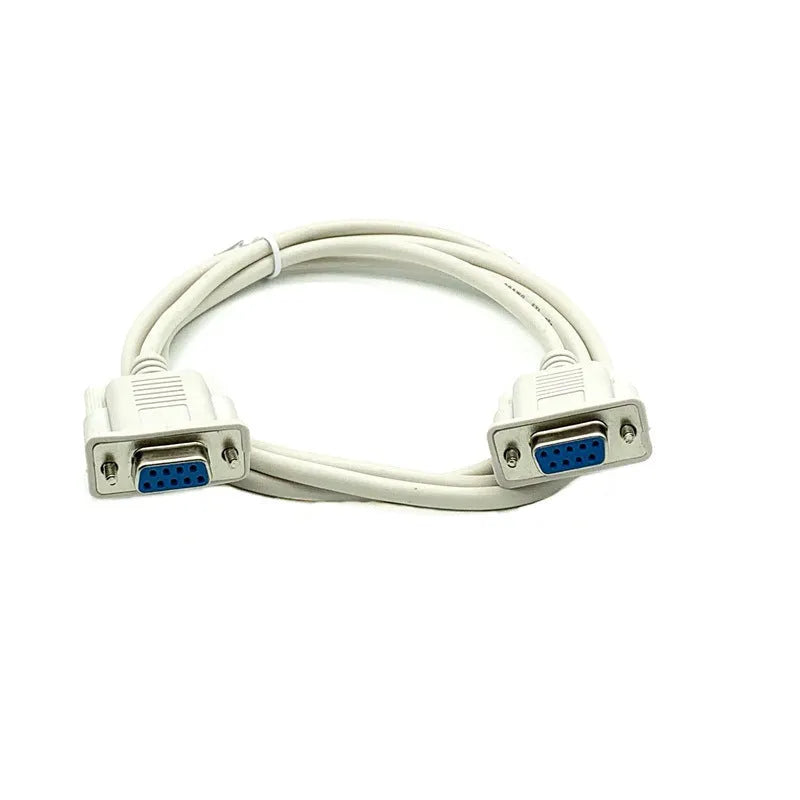 DB9 female to female RS232 serial cross cable 1.5 metres long with milky white insulation