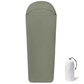 Blue and green lightweight nylon mummy sleeping bag for adult camping