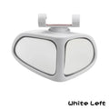 Car reversing small round wide-angle auxiliary mirror with adjustable ball joint, black, on a silver car side mirror