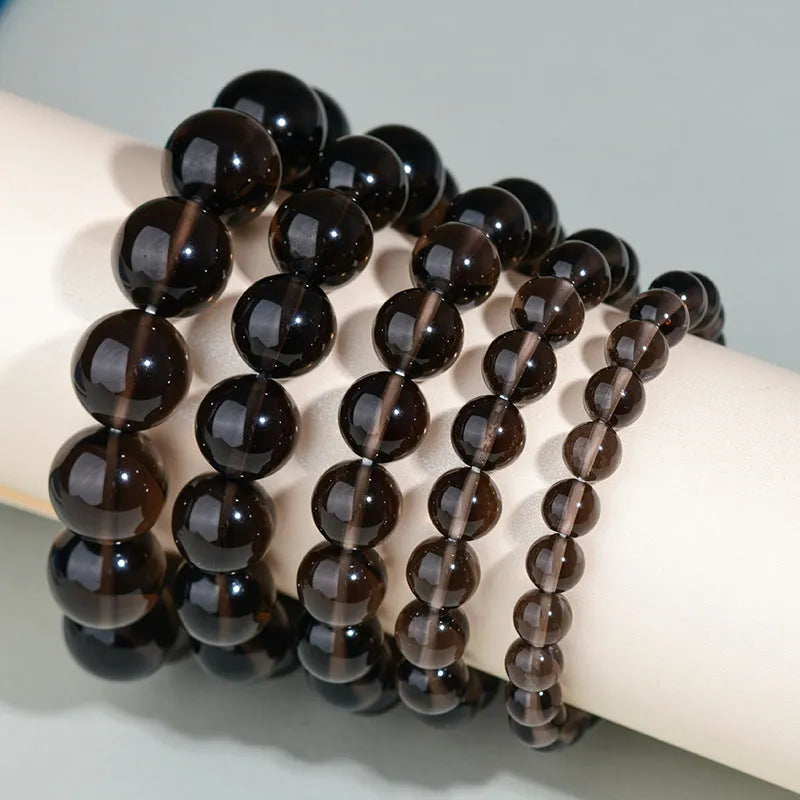 Hand-woven obsidian couple bracelet with natural stone beads in multiple colour options