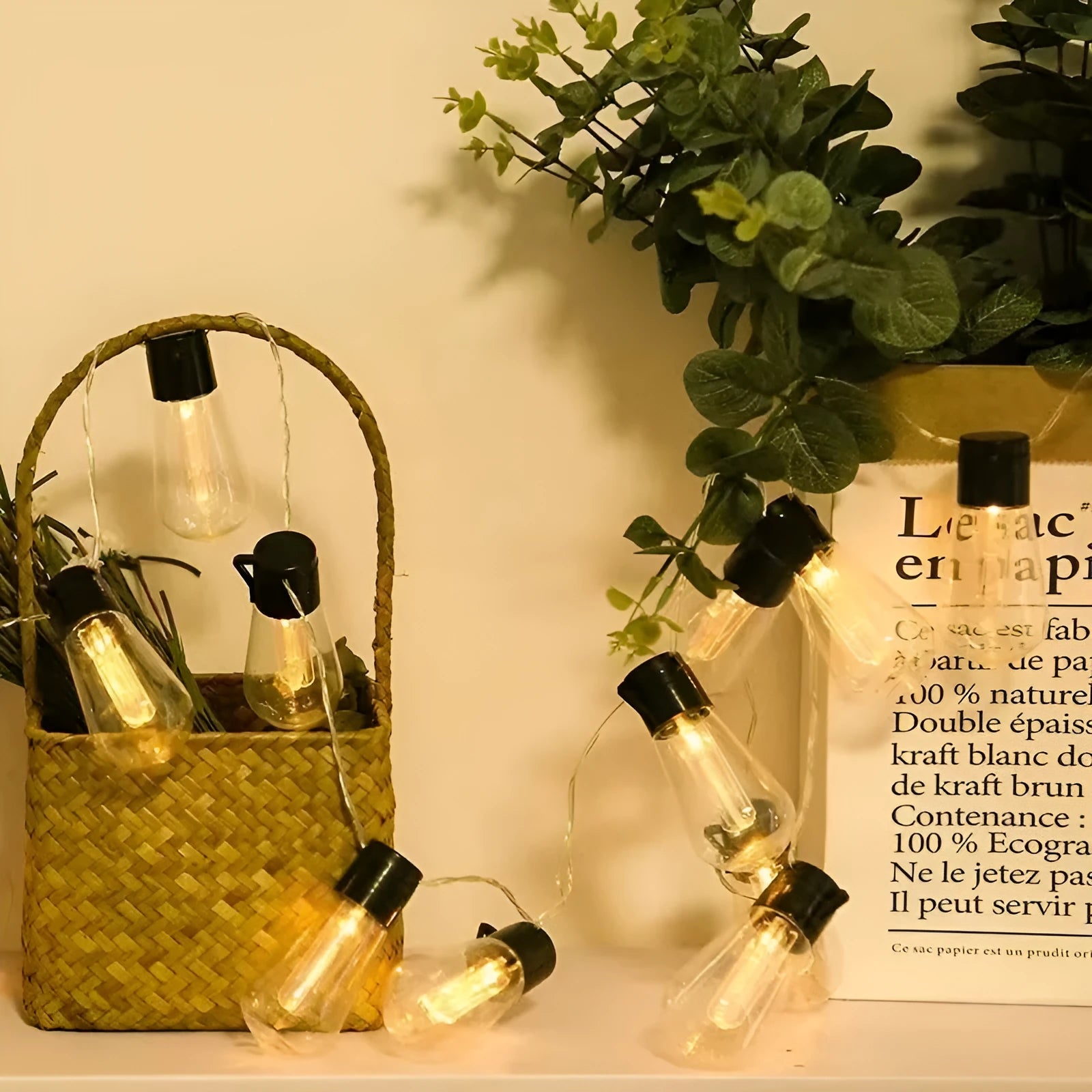 Retro infusion bottle shaped glass string lights for outdoor garden decoration with waterproof rating